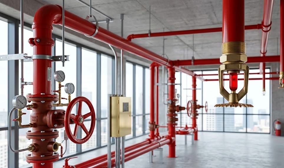 Instalação de Rede de Sprinklers no Sistema de Combate a Incêndio em um Edifício Comercial ou Industrial